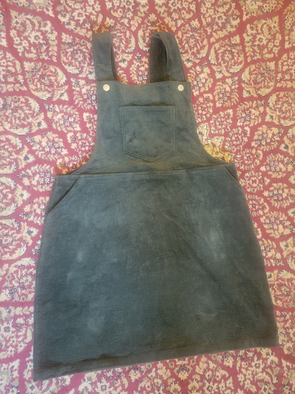 A Beautiful Soul Green Corduroy Pinafore Suspender Dress